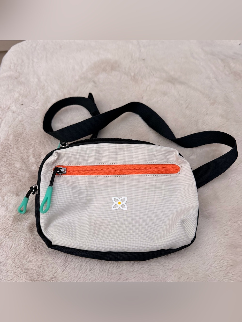 Sherpani Light Gray Crossbody with Mint Trim and Black Zip